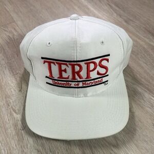 VTG Maryland Terrapins Snapback Hat The Game White Split‎ Bar College Cap